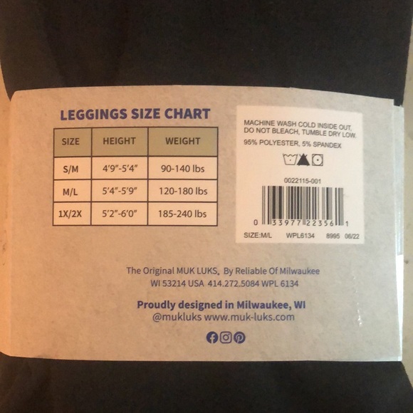 New Fleece-Lined Leggings in Black by Muk Luks - Picture 3 of 3